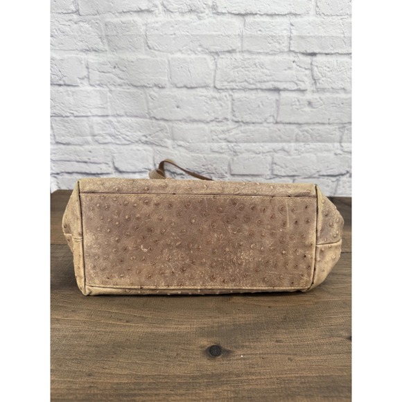 Dooney & Bourke Ostrich Embossed Leather Tote Tan Shoulder Bag Classic Preppy - Picture 14 of 16